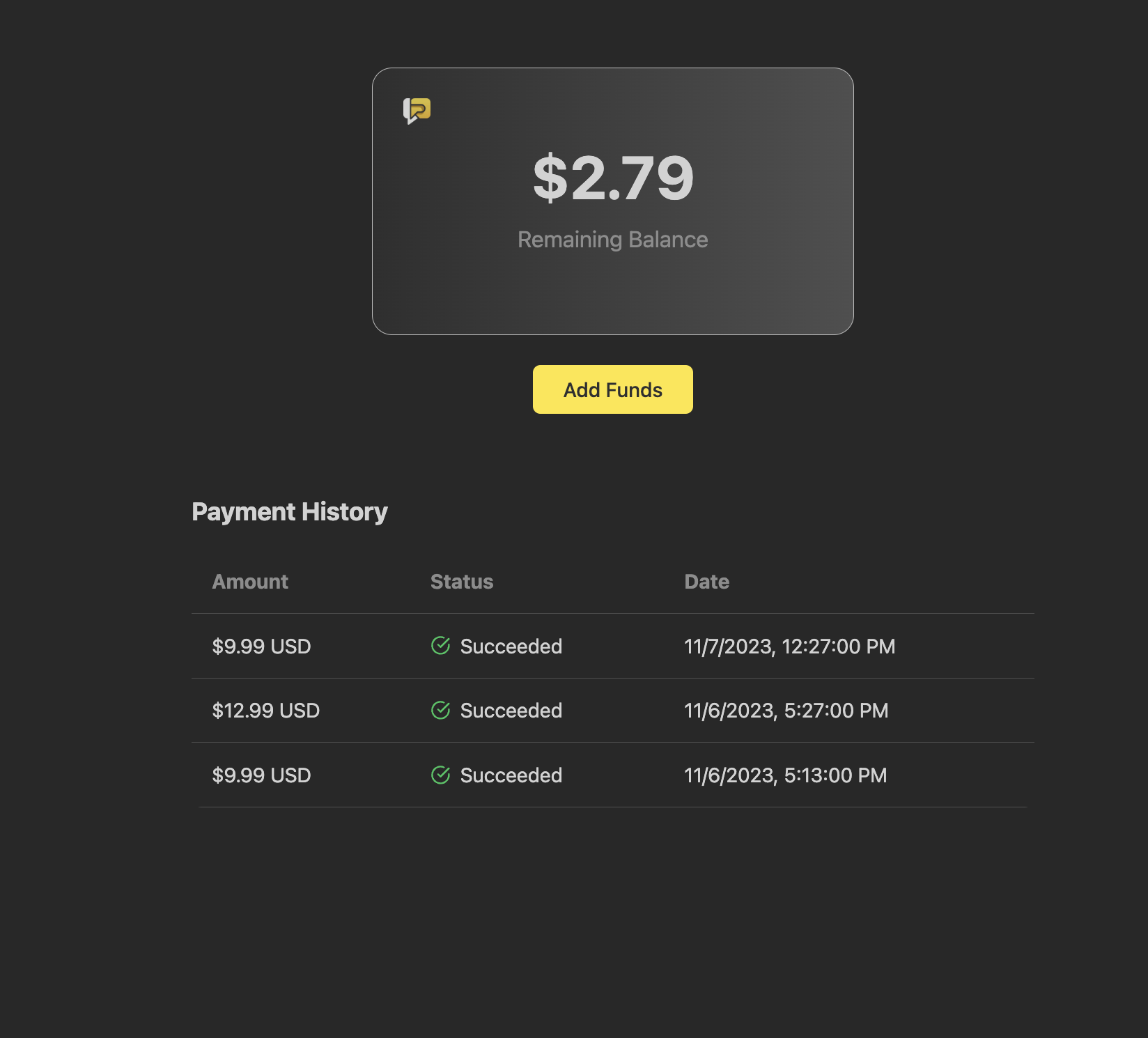 Payment Interface